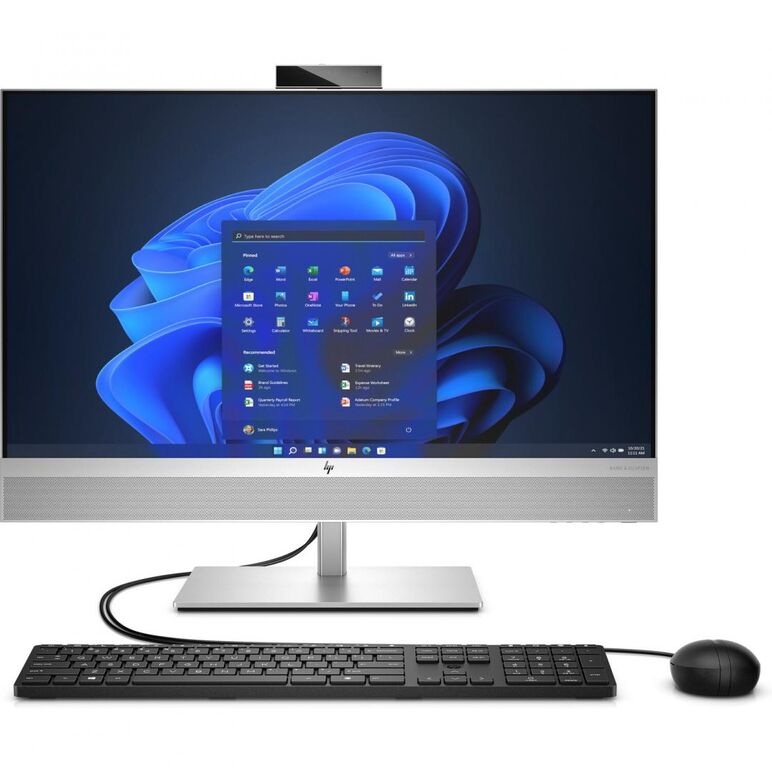 All-in-one hp eliteone 870 g9 27 inch non touch ips qhd cu procesor intel core i7-13700 16 core, video integrat intel uhd graphics, ram 16gb ddr5, ssd 512gb, adjustable  stand, hp 655 wireless keyboard, hp 655 wireless mouse, natural silver, microsoft win,  All in one PC | electropc.ro