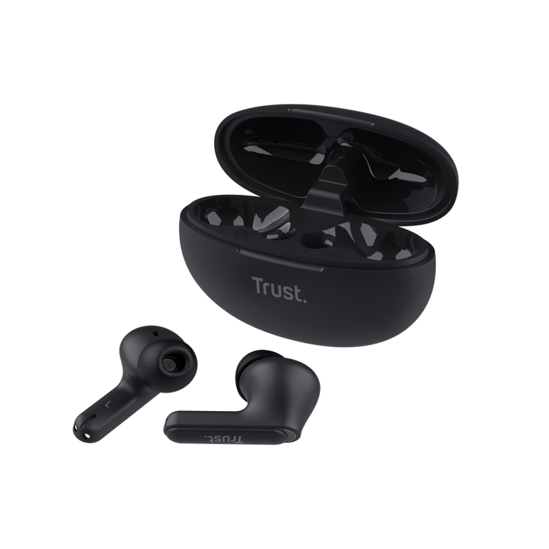 Casti trust yavi wireless, tws, bluetooth, interfata usb-c, frecventa de raspuns 20 hz - 20.000 hz, negru,  Casti audio | electropc.ro