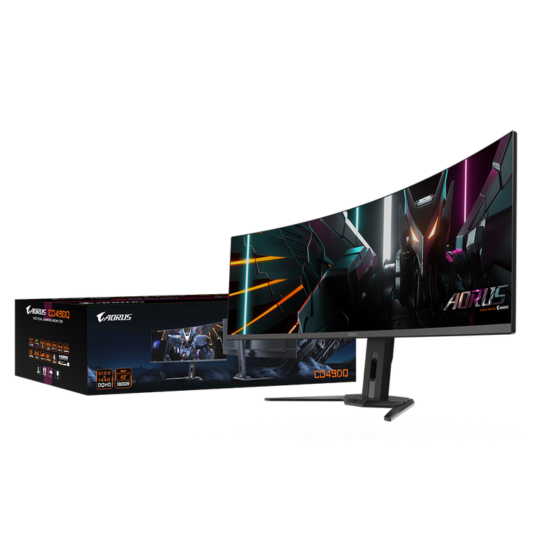 Gigabyte monitor gaming 49", display 1,196.7 x 339.2 mm, backlight edge, anti-glare, rezolutie:  5120 x 1440(dqhd, luminozitate: 250 cd/m2(typ), contrast: 1500000:1, unghi vizualizare: 178°(h)/178°(v), timp raspuns: 0.03ms gtg, rata refresh: 144hz, interf,  Monitoare LED | electropc.ro