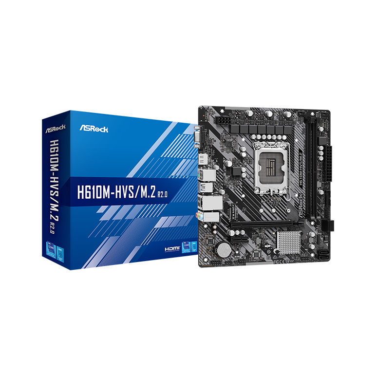 Placa de baza asrock h610m-hdv/m.2 2.0 lga 1700, 2x ddr4, 1x pcie x16 1x pcie x1, 1x m.2, 4x sata 6gb/s, matx,  Placi de baza | electropc.ro