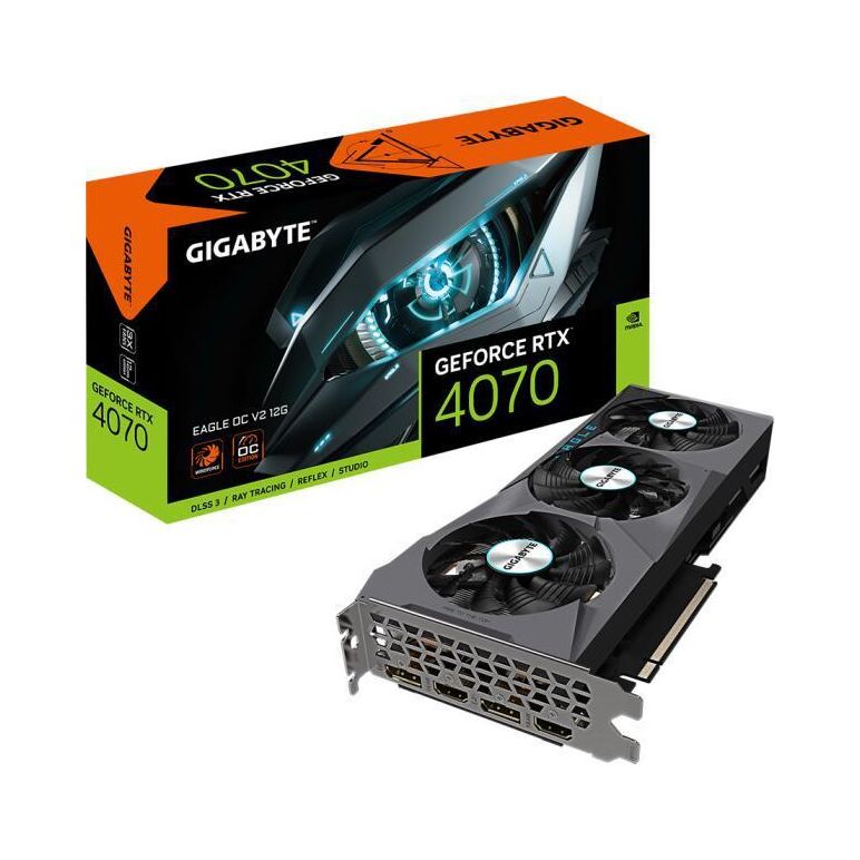Placa video gigabyte geforce rtx 4070 eagle oc v2 12gb gddr6x 192 bit pcie 4.0, 2x hdmi 2x dp,  Placi video | electropc.ro