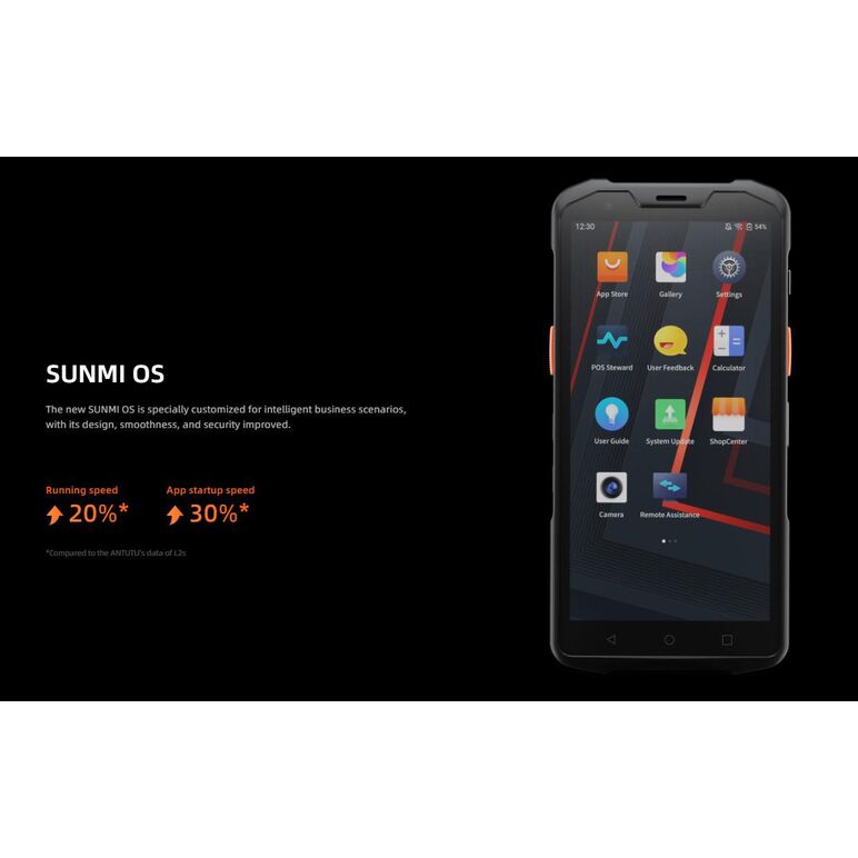 Sunmi mobile t8911 l2h - handheld wireless terminal, android 11, 4gb + 64gb, 16mp rear + 5mp front cameras, 2d scanner, fingerprint, gms,  Terminale mobile | electropc.ro