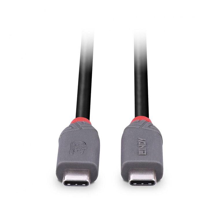 Cablu lindy 0.8m usb 4 type c 40gbps anthra line, rezolutie maxima suportata 3840x2160@60hz, 7680x4320@60hz , latime de banda suportata 40gbps, gri,  Cabluri periferice | electropc.ro