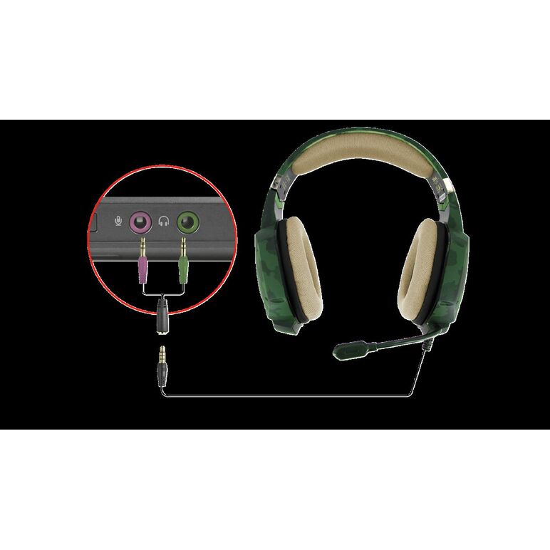 Casti cu microfon trust gxt 322c carus gaming headset, jungle camo,  Casti audio | electropc.ro