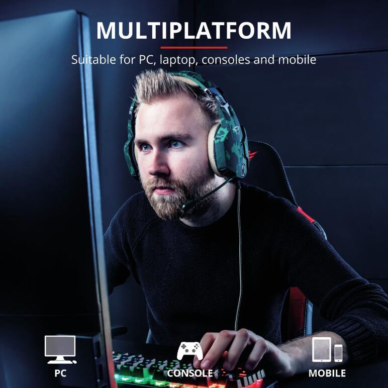 Casti cu microfon trust gxt 322c carus gaming headset, jungle camo,  Casti audio | electropc.ro
