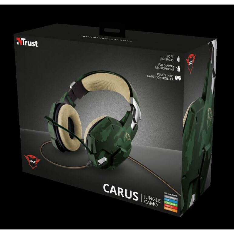 Casti cu microfon trust gxt 322c carus gaming headset, jungle camo,  Casti audio | electropc.ro