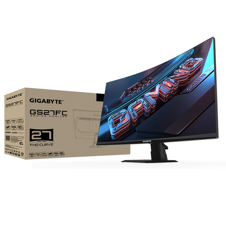 Gigabyte monitor gaming 27" va 1500r gs27fc, non-glare, rezolutie: 1920 x 1080(fhd), luminozitate: 250 cd/m2, contrast: 3000:1, unghi vizualizare: 178°(h)/178°(v), culori: 16.7m, timp raspuns: 1ms, refresh rate: 180hz, hdr ready, flicker-free, interfata: ,  Monitoare LED | electropc.ro