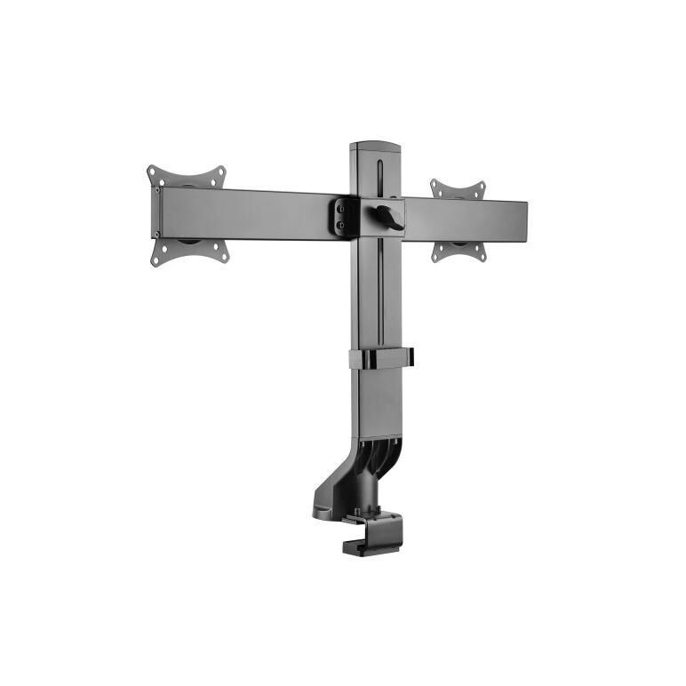 Suport monitor de birou neomounts fpma-d860dblack; pentru display-uri cu diagonale 10"-27", sistem de prindere vesa 75x75~100x100, suporta 2 ecrane, greutate maxima suportata 7kg per ecran, full motion, tilt +10°, -10°, swivel +10°, -10°, +180°, -180°; ga,  Suporturi TV & Monitor | electropc.ro