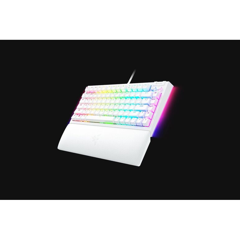Tastatura mecanica gaming blackwidow v4 75%, taste abs, layout us, iluminare rgb, cu 6 butoane customizabile, suport pentru incheietura magnetic, alb,  Tastaturi | electropc.ro