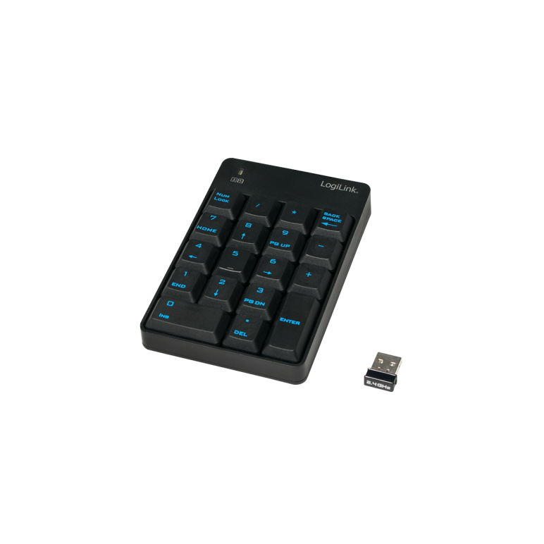 Tastatura numerica logilink wireless, 2.4ghz, 18 taste, negru,  Tastaturi | electropc.ro