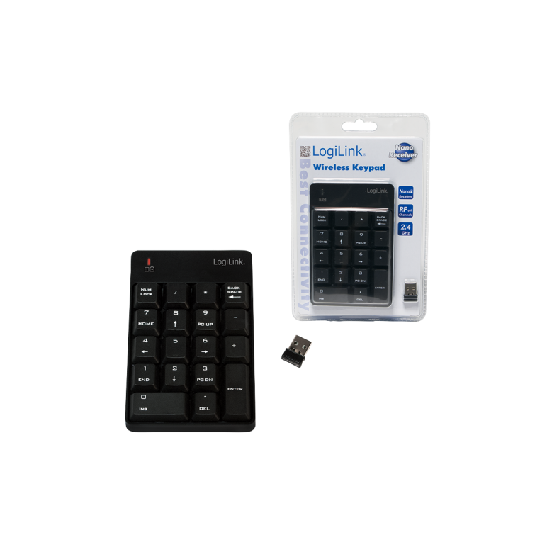 Tastatura numerica logilink wireless, 2.4ghz, 18 taste, negru,  Tastaturi | electropc.ro