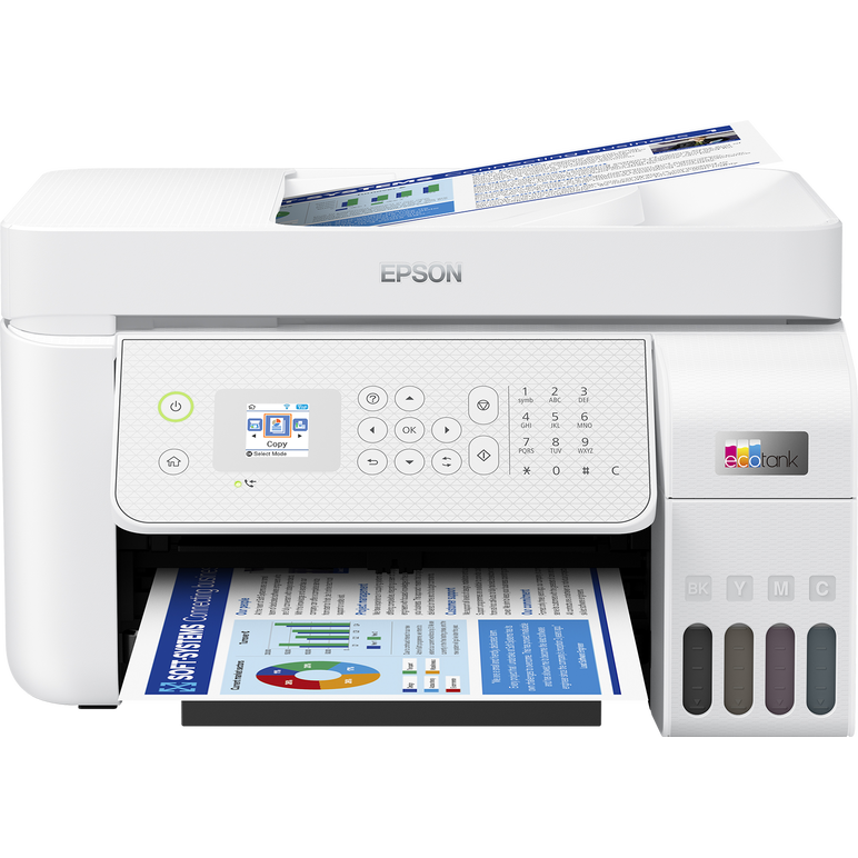 Multifunctional inkjet color epson ecotank ciss l5316, culoare: alb, dimensiune a4(printare,copiere, scanare, fax), printare borderless, viteza 33ppm alb-negru, 15ppm color, rezolutie 5760 x 1440 dpi, alimentare hartie 100 coli, adf 30 coli, scanner cis, ,  Multifunctionale Inkjet | electropc.ro