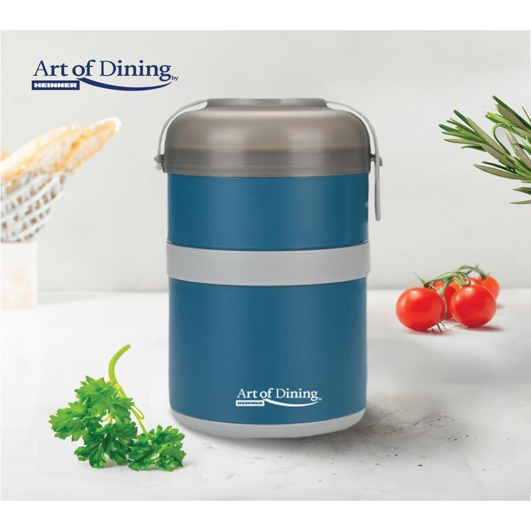 Caserola termica dubla 920 ml, loca, albastru, heinner,  Boluri & Cutii alimente | electropc.ro