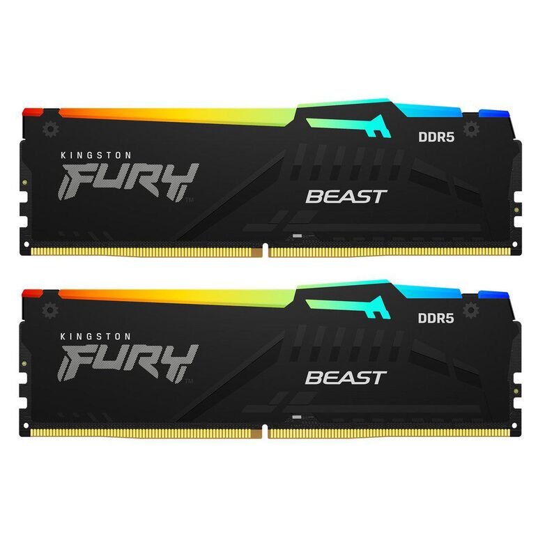Memorie kingston 64gb ddr5 6000mhz cl30 dual channel kit fury beast rgb,  Memorii RAM Desktop | electropc.ro