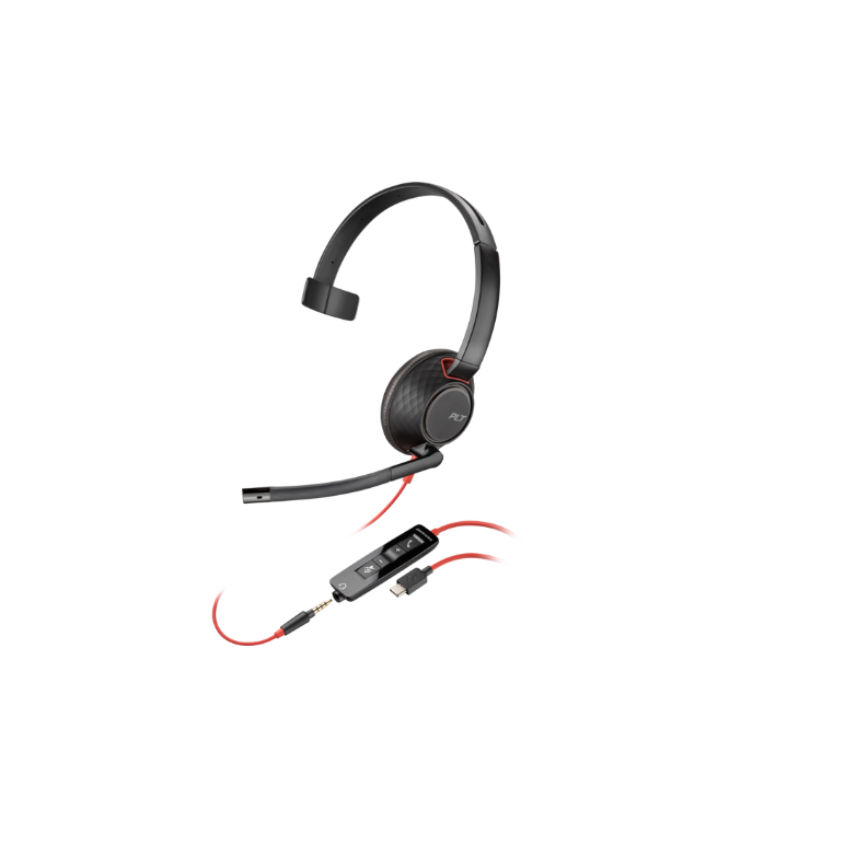 Poly blackwire 5210 monaural usb-c headset +3.5mm plug +usb-c/a adapter,  Casti audio | electropc.ro