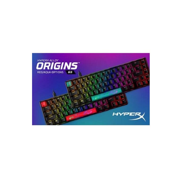 Tastatura hp hyperx alloy 65 auq, tastatura mecanica, cablu usb type-c detasabil, iluminare rgb, anti-ghosting, hyperx red, neagra,  Tastaturi | electropc.ro