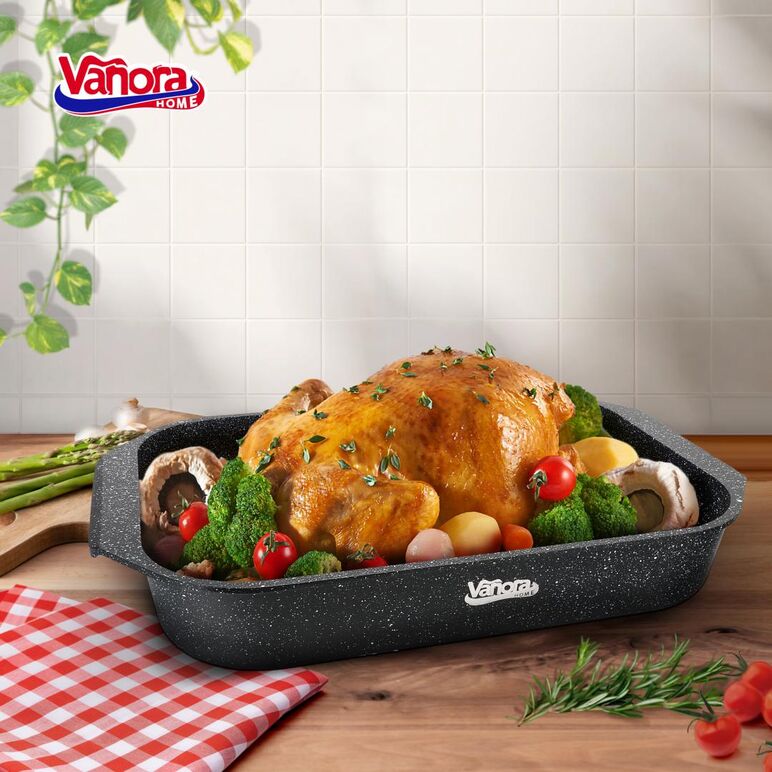 Tava inalta aluminiu turnat 39.5x25.8 cm, classic, vanora home,  Tavi copt | electropc.ro