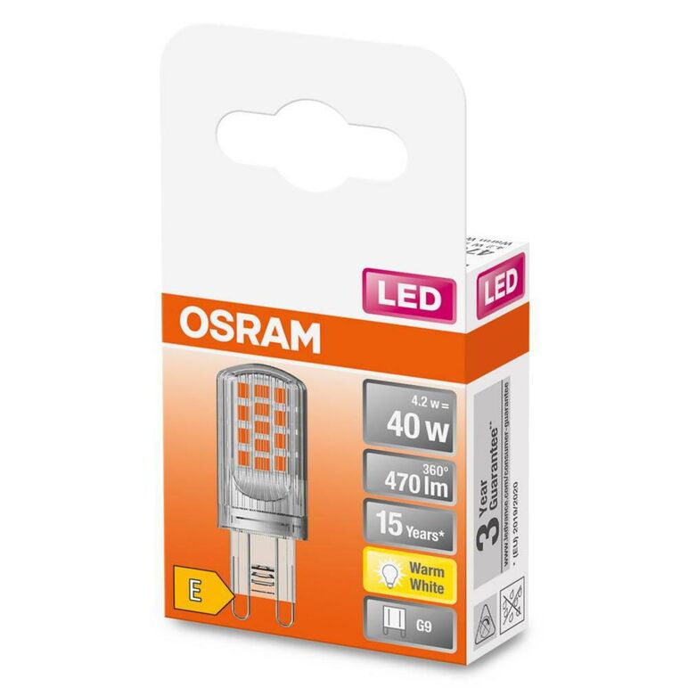 Bec led osram pin, g9, 4.2w (40w), 470 lm, lumina calda (2700k),  Becuri si Tuburi LED | electropc.ro