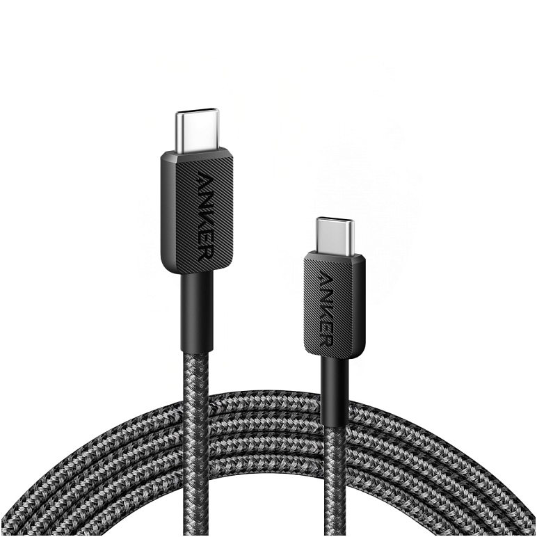 Cablu alimentare si date anker, usb type-c (t) la usb type-c (t), lungime 1.8m, rata transfer 480 mbps, 60w, invelis nylon, braided, negru,  Cabluri periferice | electropc.ro