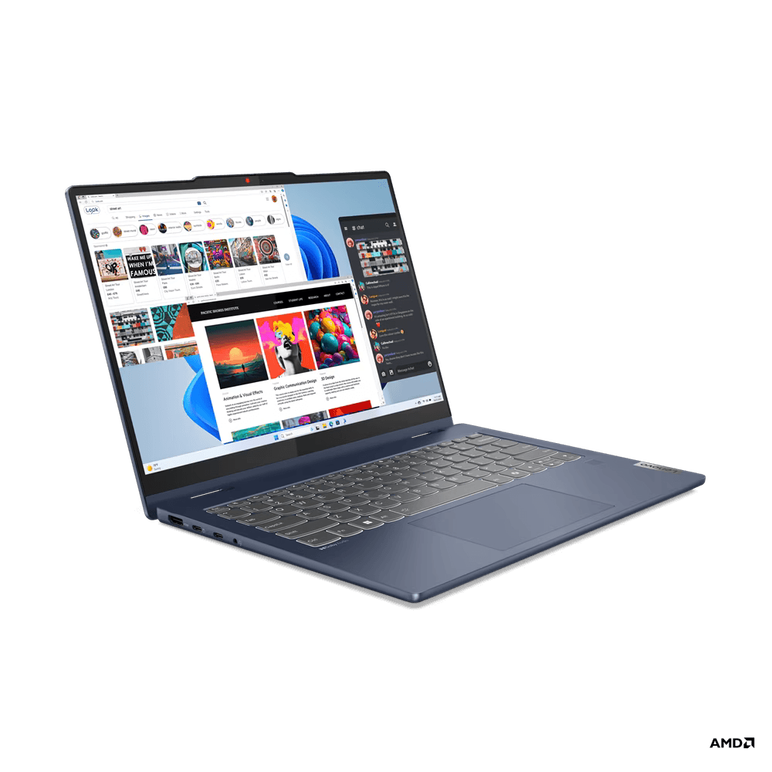 Laptop lenovo ideapad 5 2-in-1 14ahp9, 14" wuxga (1920x1200) ips 300nits glossy, 45% ntsc, 60hz, tÜv low blue light, glass, touch, amd ryzen™ 5 8645hs (6c / 12t, 4.3 / 5.0ghz, 6mb l2 / 16mb l3), video integrated amd radeon™ 760m graphics, ram 16gb soldere,  Laptopuri | electropc.ro