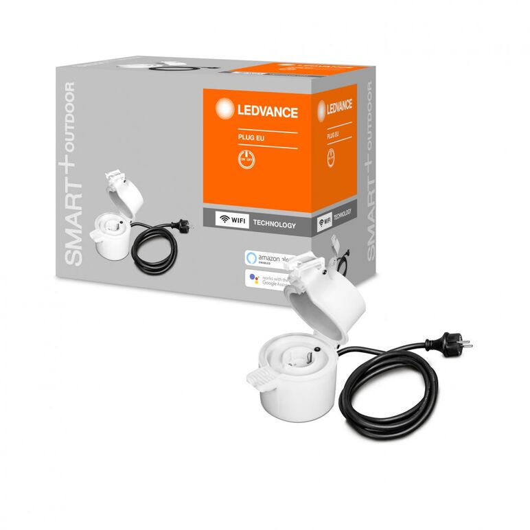 Priza inteligenta de exterior ledvance smart+ wifi, 16a, 3680w, ip44, cablu 1.5m, compatibila google assistant, amazon alexa,  Accesorii iluminat de interior | electropc.ro
