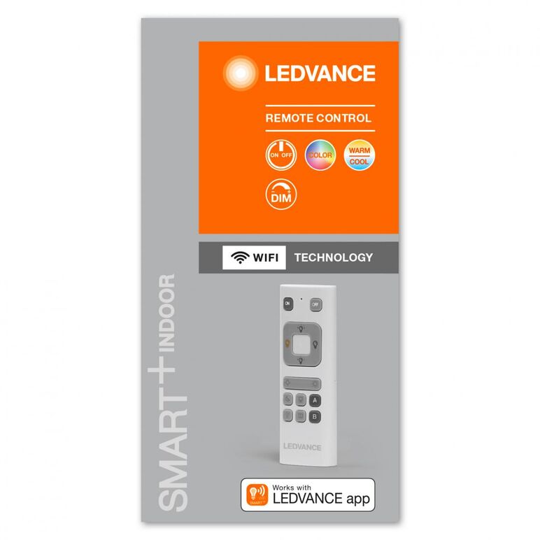 Telecomanda ledvance smart+ wifi, 12x4.1x1.9cm, gri, 2x baterii aaa neincluse, pana la 15 surse/corpuri de iluminat, cu optiunile de dimare, control rgb si setare de scene luminoase,  Accesorii iluminat de interior | electropc.ro