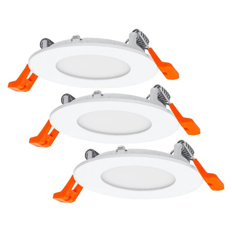 3 spoturi led incastrate ledvance recess slim downlight, 3x4.5w, 3x240 lm, lumina calda (3000k), Ø8.5cm, alb,  Aplice de exterior | electropc.ro