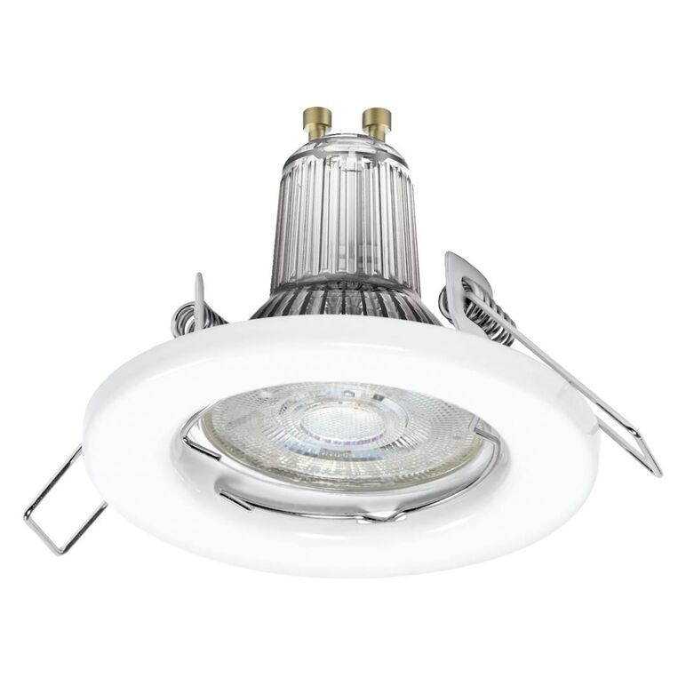 5 spoturi led incastrate ledvance, gu10, 5x2.6w, 5x230 lm, lumina calda (2700k), Ø8cm, alb,  Aplice de exterior | electropc.ro