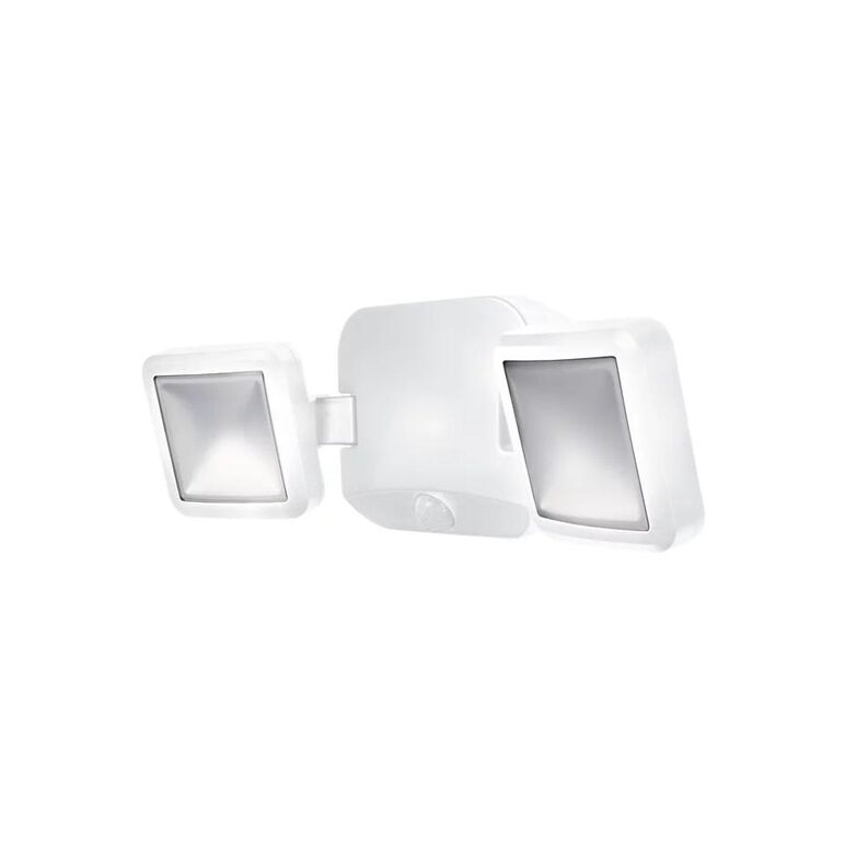 Aplica led pentru exterior pe baterii 4x d neincluse, cu senzor de miscare si lumina ledvance battery double spotlight, 10w, 6v, 480 lm, lumina neutra (4000k), ip54, 332x112x105mm, alb,  Aplice de exterior | electropc.ro