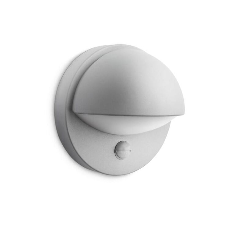 Aplica pentru exterior cu senzor de miscare philips june, 1xe27, max 42w, ip44, 135x195mm, gri,  Aplice de exterior | electropc.ro