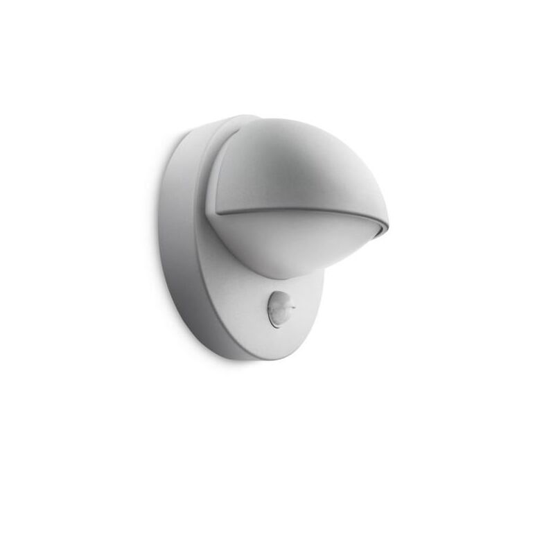 Aplica pentru exterior cu senzor de miscare philips june, 1xe27, max 42w, ip44, 135x195mm, gri,  Aplice de exterior | electropc.ro