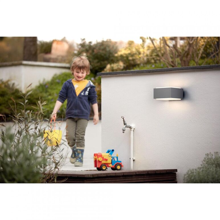 Aplica pentru exterior philips hedgehog, 1xe27, max 42w, ip44, 182x160x91mm, gri,  Aplice de exterior | electropc.ro