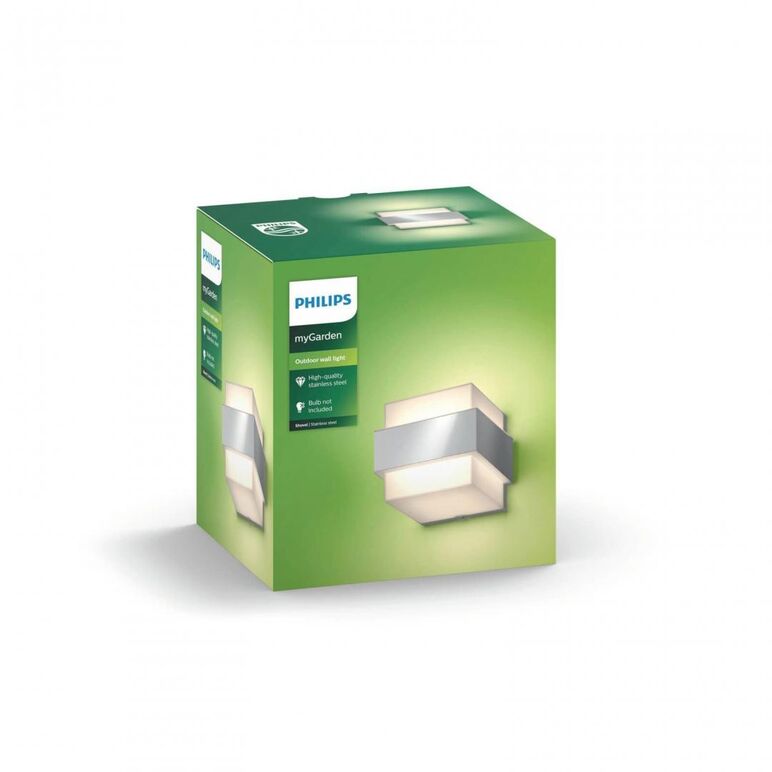Aplica pentru exterior philips shovel, 1xe27, max 42w, ip44, 155x147x127mm, inox,  Aplice de exterior | electropc.ro