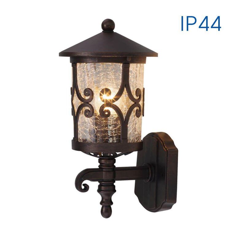 Aplica tip felinar vivalux jardin up, e27, max. 1x60w, ip44, 175x155x320mm, coffee, bec neinclus,  Aplice de exterior | electropc.ro
