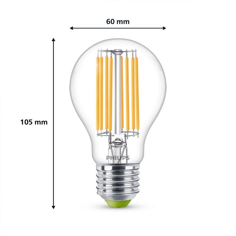 Bec led philips classic a60, ultra efficient light, e27,  4w (60w), 840 lm, lumina calda (3000k),  Becuri si Tuburi LED | electropc.ro