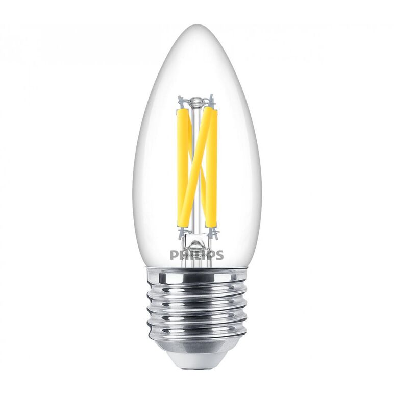 Bec led philips classic b35, eyecomfort, e27, 3.4w (40w), 470 lm, lumina calda (2700k), dimabil, cu filament,  Becuri si Tuburi LED | electropc.ro
