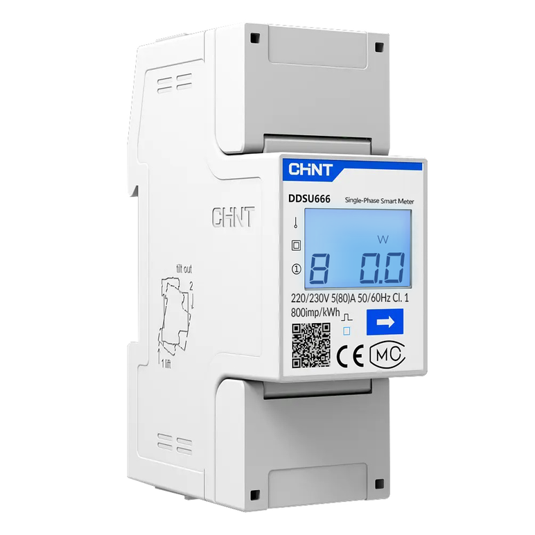 Controler solar cu masurare bidirectionala, njoy smart meter ddsu666 monofazat, ecran lcd, instalare pe sina tip din,  Baterii solare & module & accesorii | electropc.ro