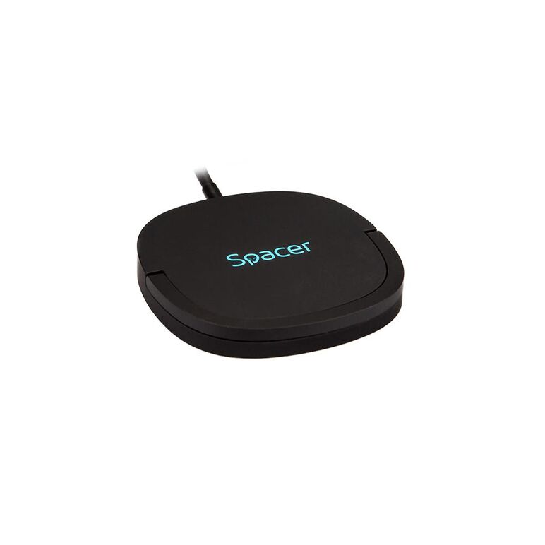 Incarcator wireless spacer, quick charge 15w qi, conector type-c, rol de stand prin prindere magnetica, negru,  Incarcatoare telefoane | electropc.ro