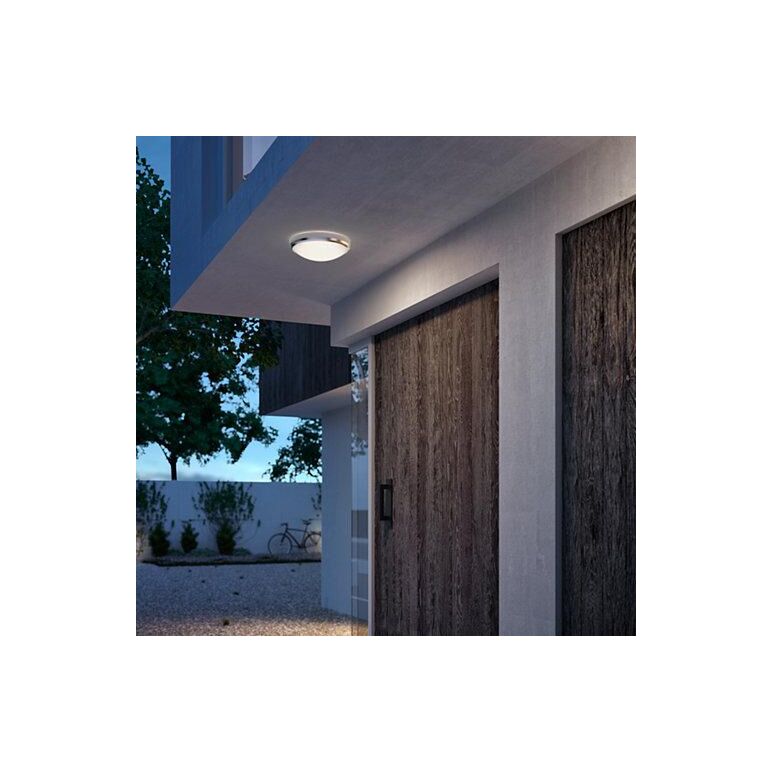 Plafoniera led pentru exterior philips doris, 6w, 640 lm, lumina neutra (4000k), ip54, 22 cm, nichel,  Aplice de exterior | electropc.ro