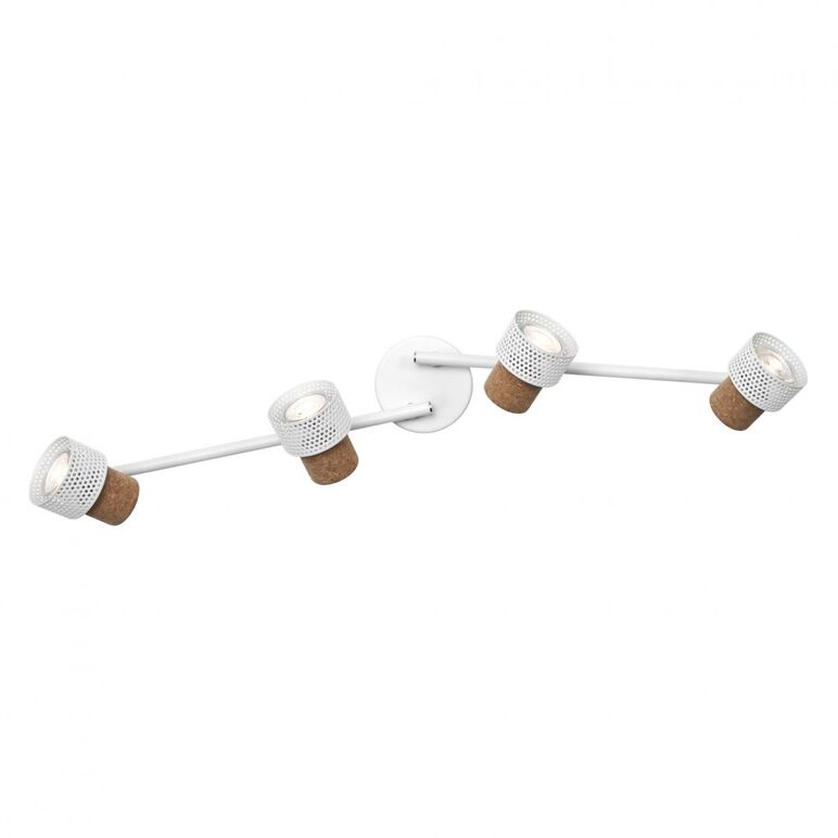 Spot led cvadruplu ajustabil ledvance decor cork, 4xgu10, 4x3.4w, 920 lm, lumina calda (2700k), dimabil, ip20, 813mm, alb, clasa energetica g,  Spoturi aplicate | electropc.ro