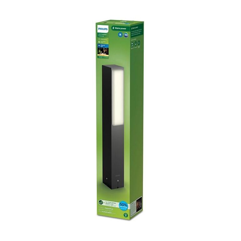 Stalp led pentru exterior philips stratosphere, 3.8w, 800 lm, lumina calda (2700k), ip44, 420x60x76mm, antracit,  Aplice de exterior | electropc.ro