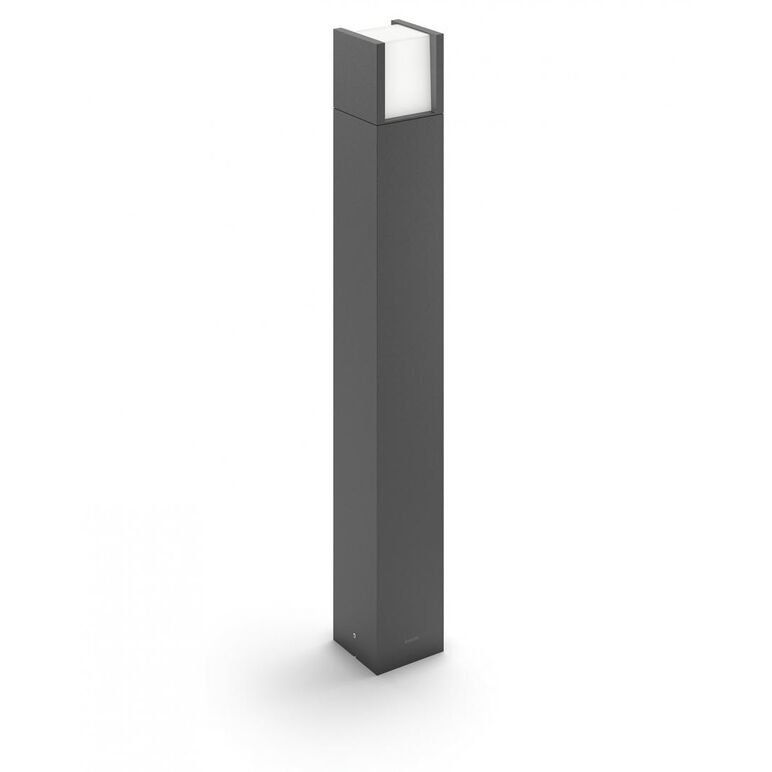 Stalp led pentru iluminat exterior philips arbour, 6w (47w), 600 lm, lumina calda (2700k), ip44, 770x100mm, antracit,  Aplice de exterior | electropc.ro