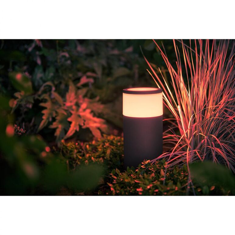 Stalp led rgb extensie pentru iluminat exterior philips hue calla, 8w (49w), 590 lm, lumina alba si color (2000-6500k), ip44, 252x104mm, negru,  Aplice de exterior | electropc.ro