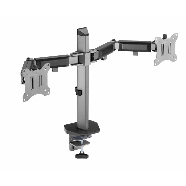 Suport 2 monitoare serioux mm55-c024, compatibilitate  dimensiune ecran 17"-32",  greutate maximă suportata: (per ecran): 9kg, vesa: 75x75, 100x100, inclinare: +70°~-70°, pivotare: +90°~-90°, rotația ecranului: + 180°~-180°, instalare: clemă, grommet, gro,  Suporturi TV & Monitor | electropc.ro