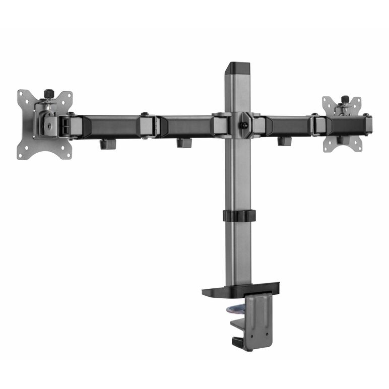 Suport 2 monitoare serioux mm55-c024, compatibilitate  dimensiune ecran 17"-32",  greutate maximă suportata: (per ecran): 9kg, vesa: 75x75, 100x100, inclinare: +70°~-70°, pivotare: +90°~-90°, rotația ecranului: + 180°~-180°, instalare: clemă, grommet, gro,  Suporturi TV & Monitor | electropc.ro