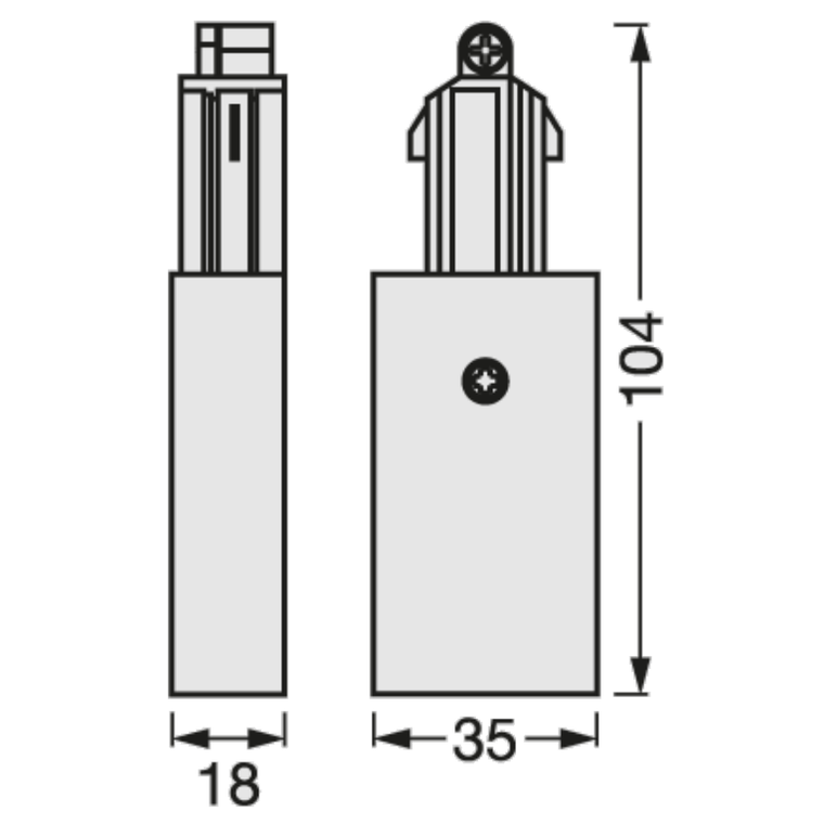 Alimentator sina ledvance tracklight, 230v, 104x35x18mm, alb,  Lampi de interior | electropc.ro