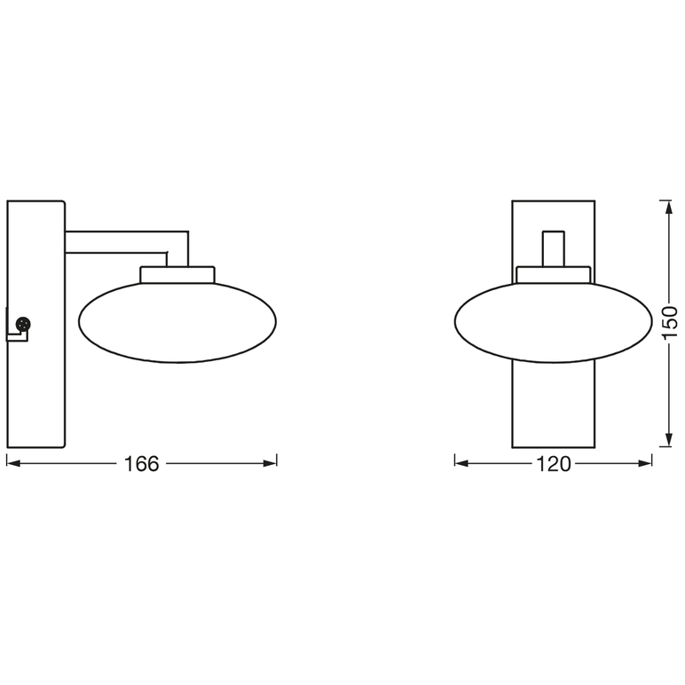 Aplica led inteligenta pentru baie ledvance smart+ wifi orbis elypse 120, 7w, 500 lm, lumina alba (3000-6500k), ip44, 120x166x150mm, metal, argintiu,  Lampi de interior | electropc.ro