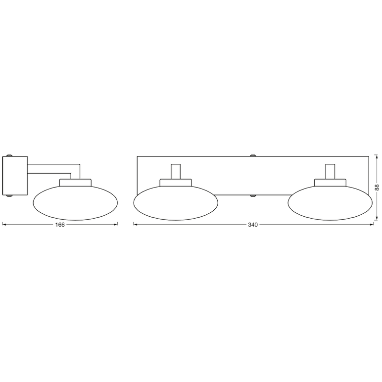 Aplica led inteligenta pentru baie ledvance smart+ wifi orbis elypse 340, 12w, 1000 lm, lumina alba (3000-6500k), ip44, 340x166x880mm, metal, argintiu,  Lampi de interior | electropc.ro