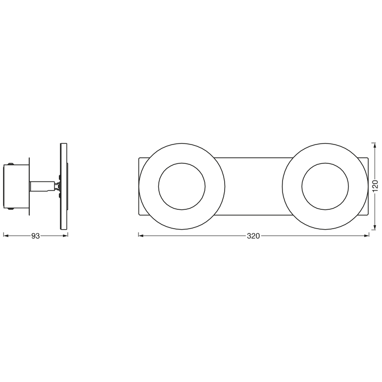Aplica led inteligenta pentru baie ledvance smart+ wifi orbis wave 320, 15w, 1400 lm, lumina alba (3000-6500k), ip44, 320x93x120mm, metal, argintiu,  Lampi de interior | electropc.ro