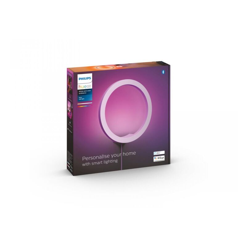 Aplica led rgb philips hue sana, bluetooth, 20w (175w), 1400 lm, lumina alba si color (2200-6500k), ip20, 25.5cm, alb,  Lampi de interior | electropc.ro